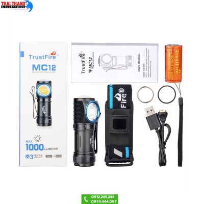 đèn pin đeo đầu siêu sáng MC12 1000 lumen